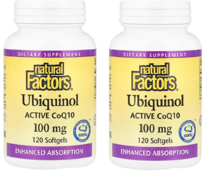 1+1 내추럴팩터스 유비퀴놀 코큐텐 100mg 소프트젤120정 코큐10 COQ10 CO Q10, 120정 - 쿠팡