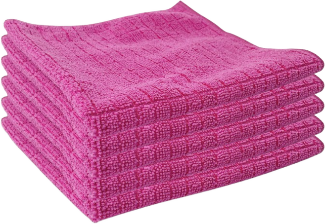 크린핏 바둑 극세사 행주 30 x 40 cm, 분홍, 5개