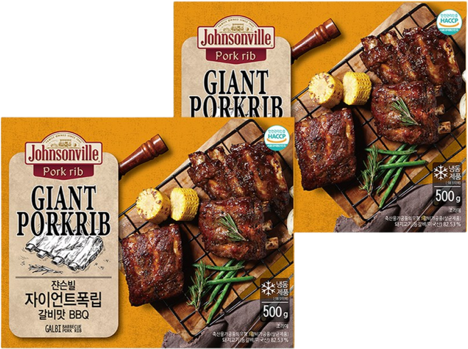 쟌슨빌 자이언트 갈비맛 폭립 500g, 2개