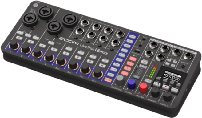 ZOOM LiveTrak L6max 12채널 휴대용 디지털 믹서 레코더, 블랙, ZO-L6MAX