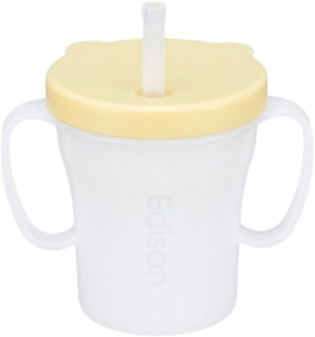 에디슨 베이비 흘림방지 빨대컵, 옐로우, 1개, 200ml