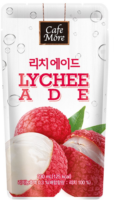 [카페모어] 리치 에이드 (230ml 50개입) 상큼하고 풍부한 리치의 향이 좋은 ~, 230ml, 50개