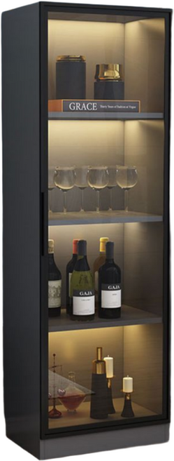 우브로 LED 위스키 장식장 진열장 피규어 와인 술장 양주, 4단(다크그레이)