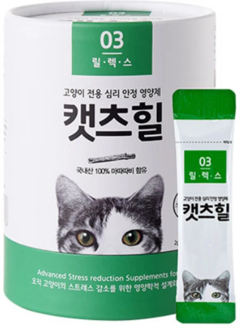 캣츠힐 고양이 영양제, 30회분, 스트레스완화/안정/집중력관리, 1개 - 쿠팡