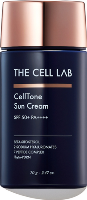 무기자차 PDRN 더셀랩 셀톤 진정 톤업 선크림 70g(SPF50+) 피부 병원 전용 화장품 저자극 자외선 차단, 1개, 70g