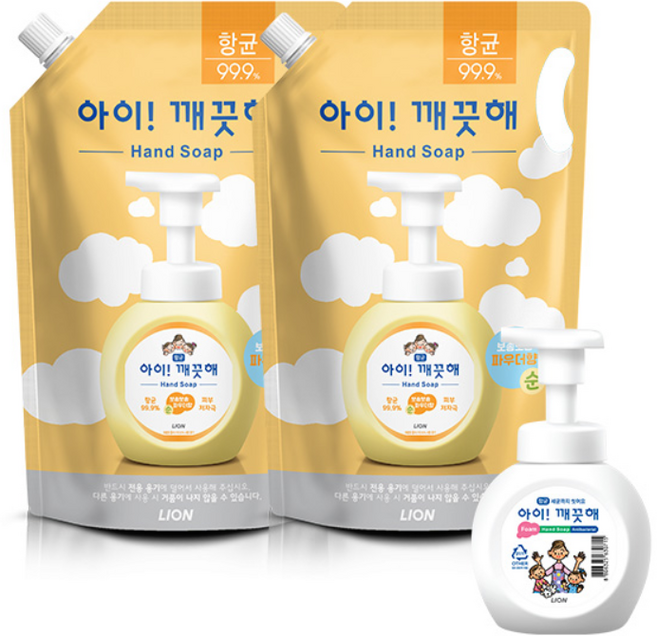 6위 - 아이깨끗해 순 리필 1.8L x 2개 + 250ml 공용기 x 1개