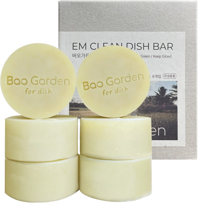 바오가든 이엠 클린 설거지 비누 킵그린, 6개, 100g