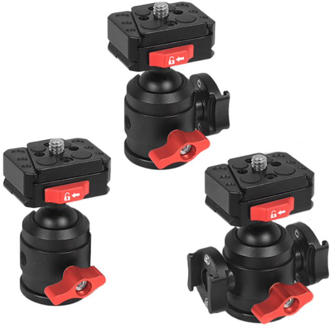 주닉스 ZNS-574 360도 카메라 볼헤드 퀵 릴리즈 플레이트 셀카봉 대형 소형 삼각대 볼헤드, A형, 1개