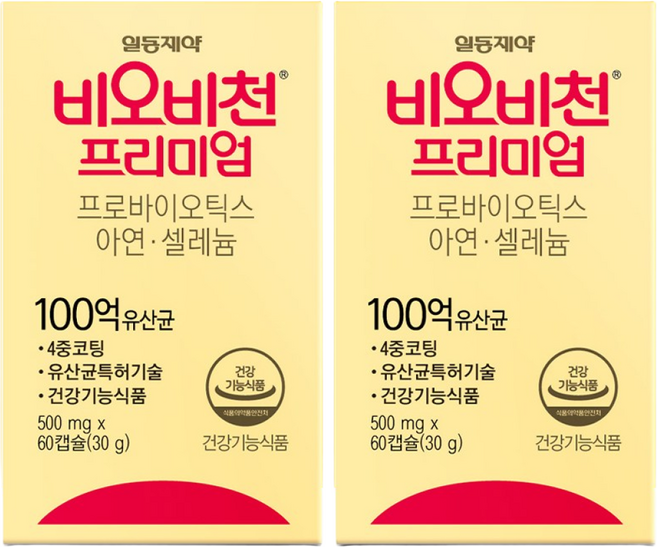 일동제약 비오비천 프리미엄 유산균 60정, 2개