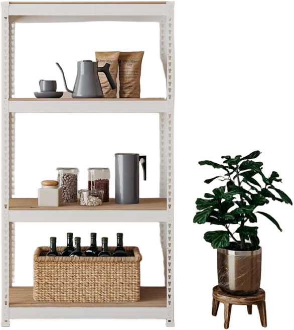 스피드랙 조립식 철제 선반 가로600mm, 600x400, 1500_4단, 화이트, 1개