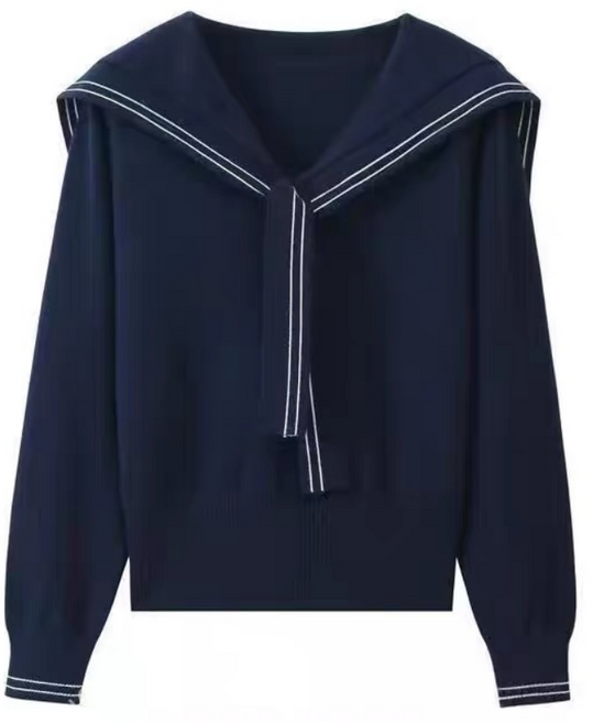 Asure 여성니트 기본티 긴팔 브이넥니트 오버핏 크롭티 스웨터