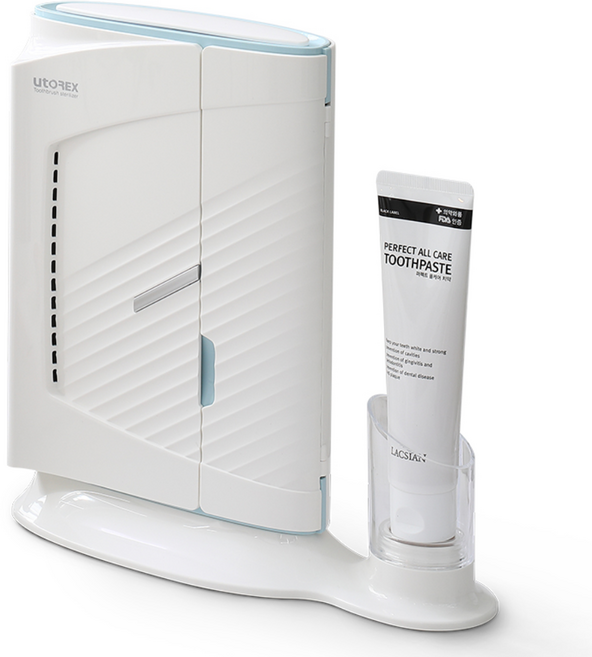 유토렉스 프라임 스마트 AI 칫솔 살균기 UV-C 자동 순환 칫솔 전체 살균 히팅 건조기 UTC-81UV, 스카이블루