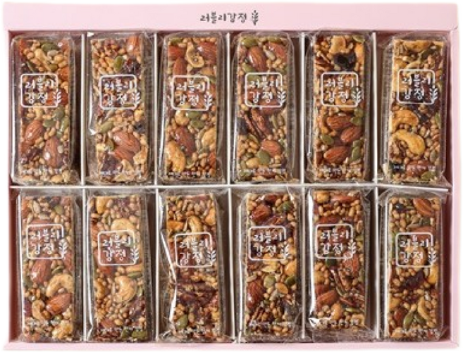 재구매1위 [프리미엄 견과류바 선물세트] 24개입 / 예약발송은 배송 요청사항 기재, 쇼핑백 선택안함(X), 띠지-3번(행복기원), 1세트, 960g