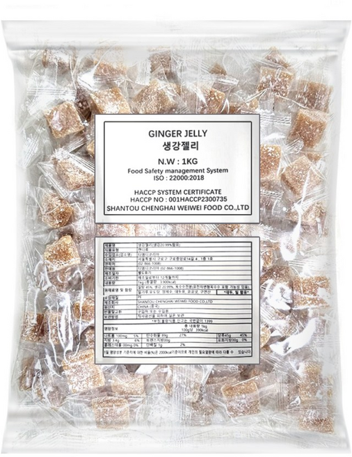 생강 젤리 디저트 간식 1kg, 2개