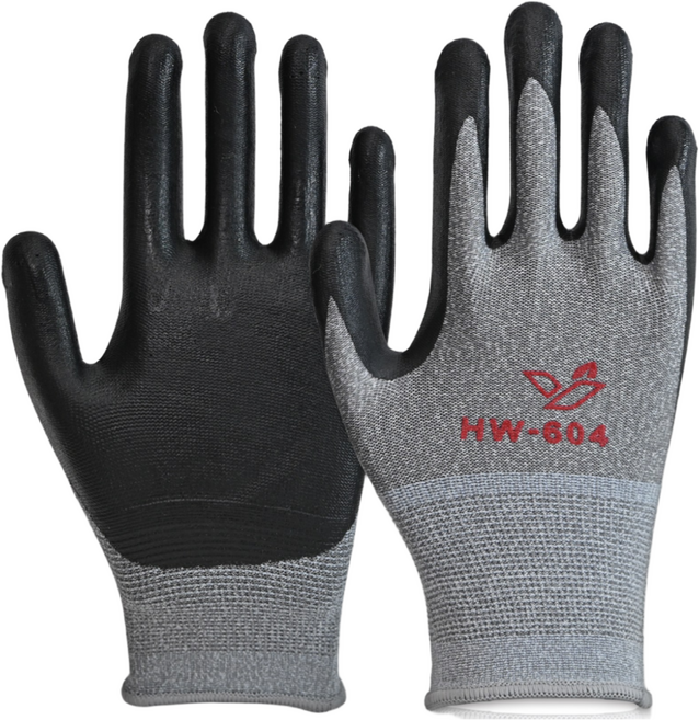 한우 HW-604 NBR 코팅장갑, 그레이, 5개