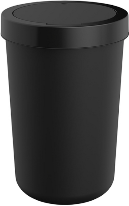 프라템 플랫 원터치 원형 휴지통, 블랙