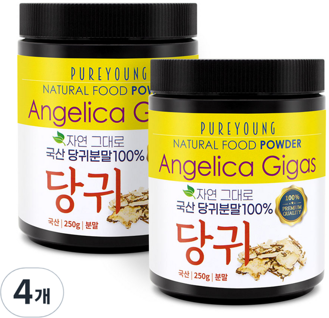 퓨어영 당귀 분말가루, 250g, 4개