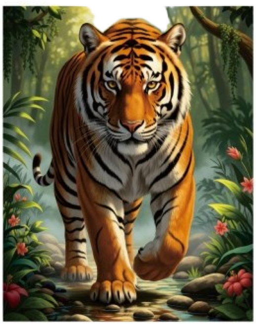 보석십자수 캔버스형 호랑이 diy 40 x 50 cm, 1세트, CH045