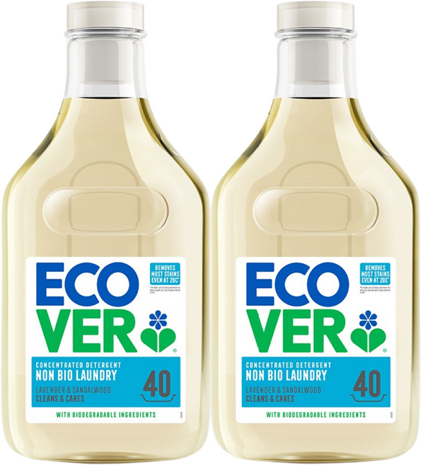에코버 고농축 액상 세탁세제 라벤더 & 샌들우드, 1.43L, 2개