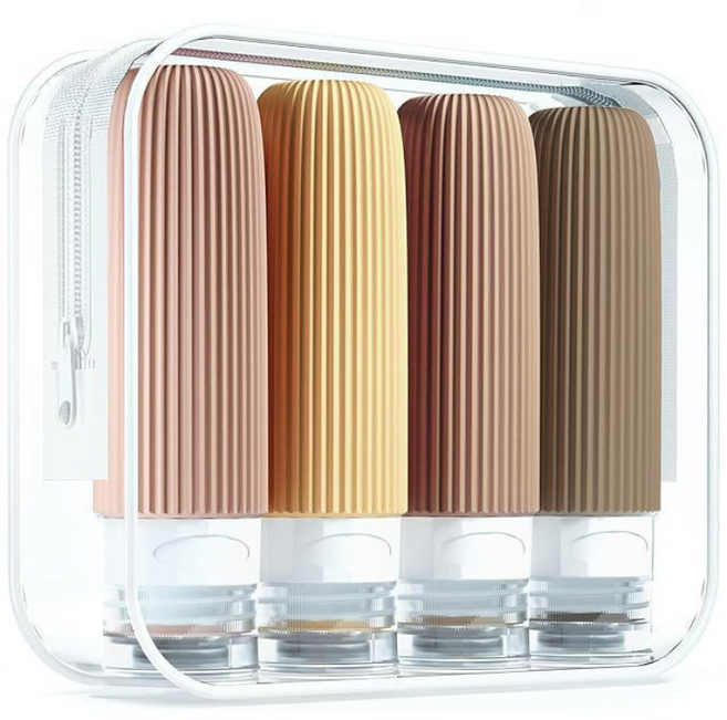 콜콜러브 여행용공병세트 90ml 샴푸 공병 세트 4개 새지않는 헬스장샤워공병 세트 휴대용 공병세트 실리콘, 1세트, A세트(4개입)