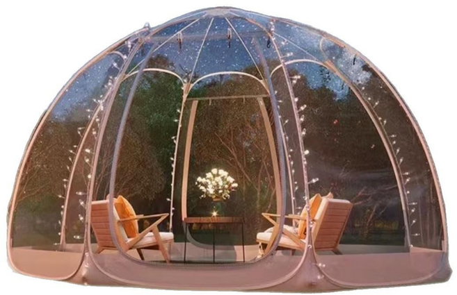 원터치 투명 감성 돔텐트 캠핑 쉘터 간편설치, 6-8인용