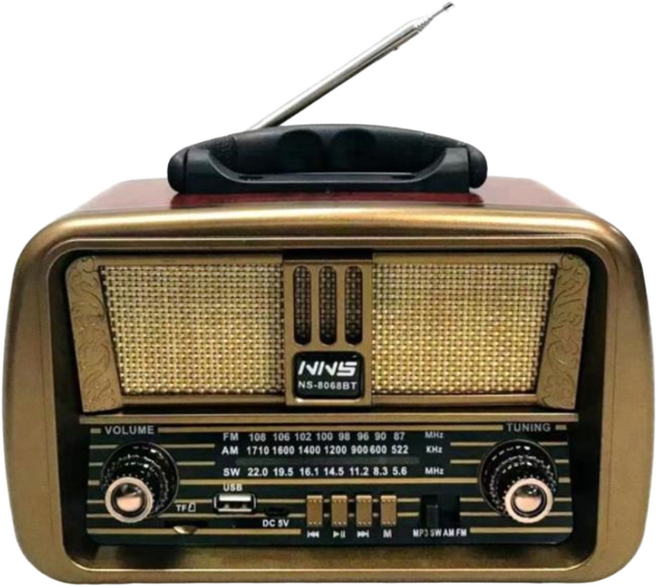 클래식 단파라디오 AM FM SW채널 SD USB재생 고감도 라디오, NS-8068BT, 혼합색상