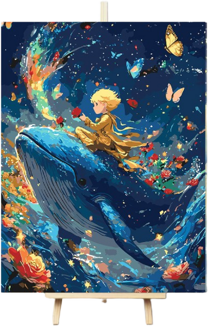 톰앤토미e DIY 페인팅 그림 감성 소설 어린왕자 시리즈 유화 40*50, 1개, 밤하늘 어린 왕자