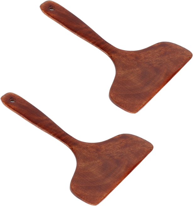 옻칠 계란말이 대형 와이드 뒤집개, 2세트, 우드