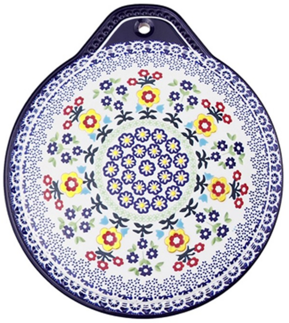 플로라 북유럽 원형 세라믹 타일 냄비받침, 1개, No.21 플로라 블라썸