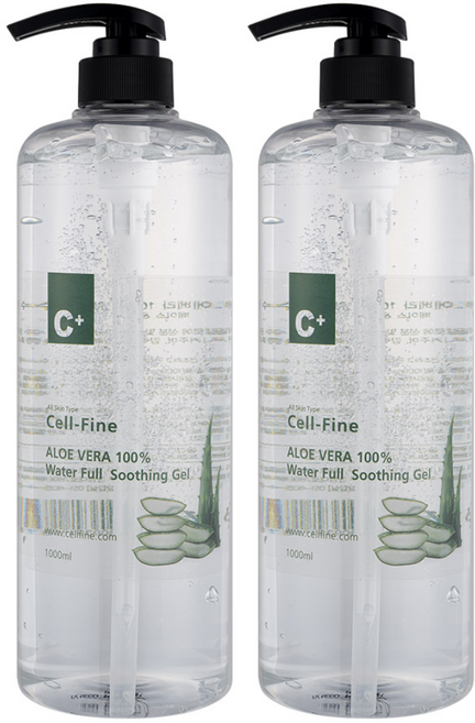 셀파인 알로에수딩젤크림 100%순도워터플 1000ml 2개, 1L