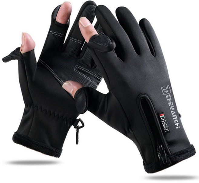 데일리쇼핑 손가락 기모 장갑 스크린 터치 방한 방풍 퀵 오토바이 전동킥보드 자전거 낚시 배달 용품, L