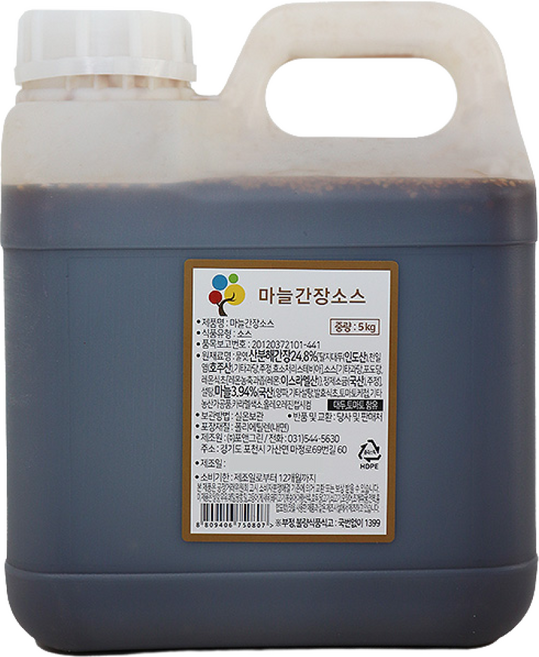 포앤그린 마늘간장소스 5kg, 1개, 1개