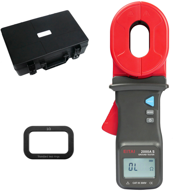 [EITAI전자] EITAI2000A-S Gen2 접지 저항 측정기 0.01옴-500옴 해상도 공장 직판 클램프 방식 접지 저항 테스터