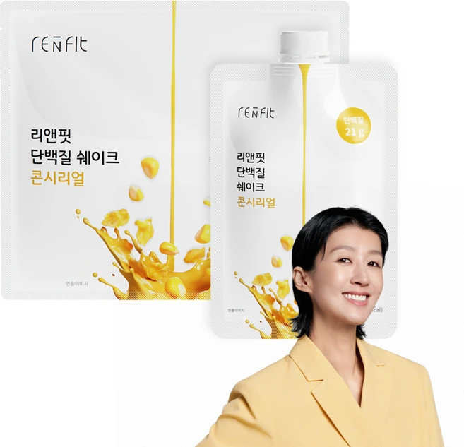 리앤핏 홍진경 단백질 쉐이크 파우치 콘시리얼 (45g x 7개), 콘시리얼 1세트 - 쿠팡