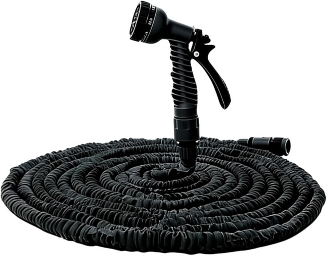 라워스 강력분사 가벼운 늘어나는 요술호스, 블랙, 1개