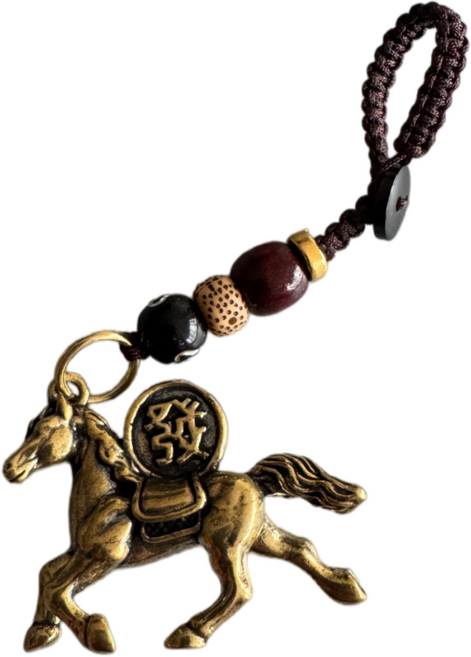 가원홈 재물운 금전운 황동 말 키링 Y1001, 황동색상, 1개