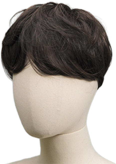 남성용 베이직 탈모 정수리 커버 애즈펌 투블럭 가발 L, 내츄럴블랙, 1개