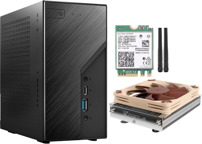 ASRock DeskMini X600 8700G 데스크미니 녹투아 AMD 라이젠 미니PC, X600(NH-L9a-AM5) + AX210무선랜포함, Free DOS, 512GB, 16GB