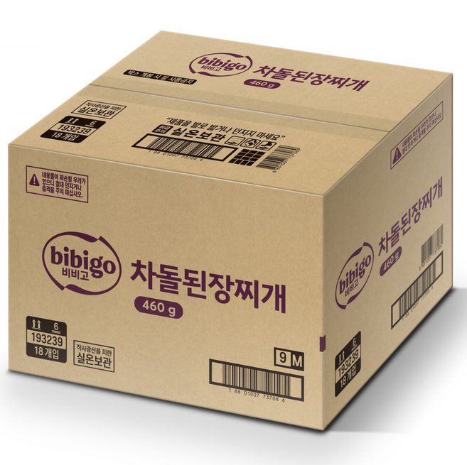 비비고 차돌된장찌개, 460g, 18개