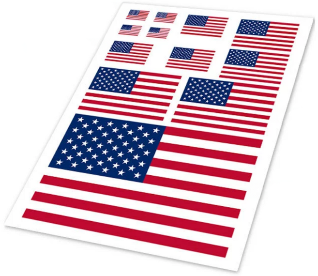 성조기 스티커 미국 국기 차량용 스티커 방수 12장, 1세트