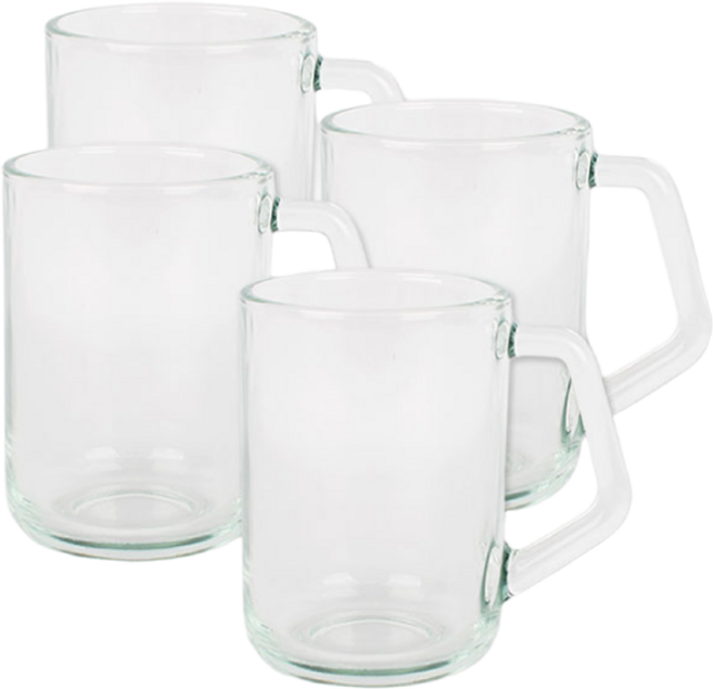 글라스락 내열강화 이지그립 머그컵 350ml, 투명, 4개