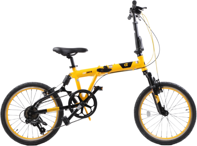 알톤 미니벨로 접이형자전거 csf2007a 가볍고튼튼한 가성비자전거, 95%조립 블랙/망고, 1개, 20cm
