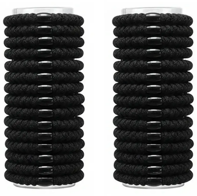 [30개입] 서온리 오래 써도 안 끊어지는 고탄성 검정 고무줄 짱짱한 머리끈 데일리 헤어밴드 내구성 좋은 머리끈