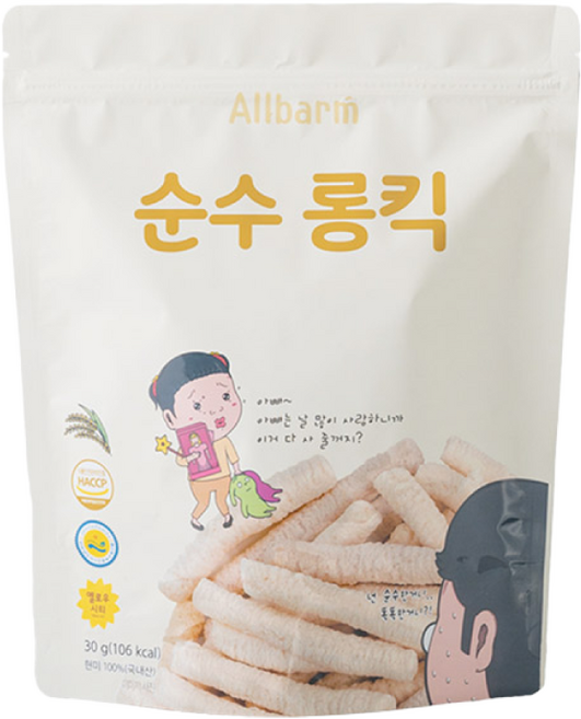 올바름 독도 쌀과자 종합상품, 순수 롱킥, 30g, 1개