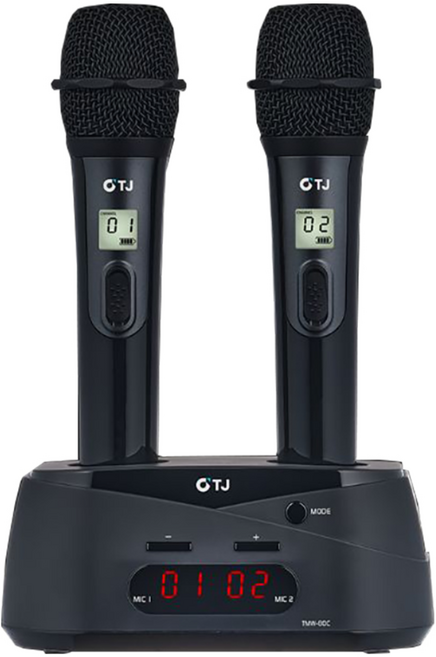 TMW-80 TJ미디어 충전식 900MHZ 고음질 최대56개채널 노래방 무선마이크 시스템