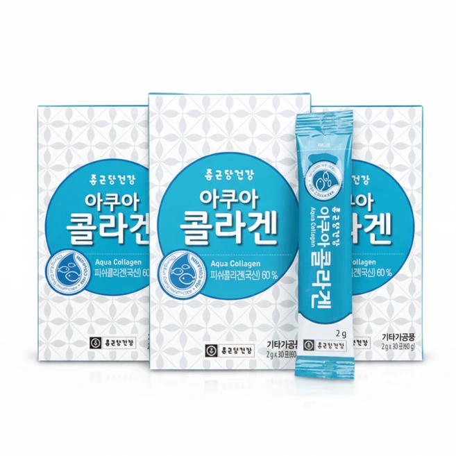 종근당건강 아쿠아 콜라겐 30포, 60g, 3개 - 쿠팡
