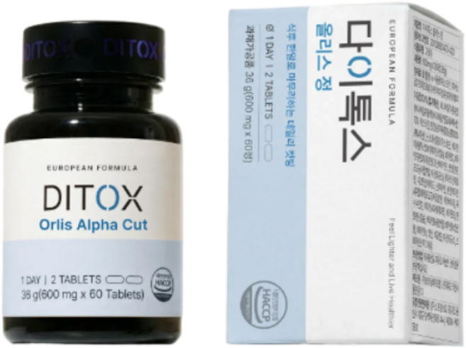 다이톡스 올리스정 칼로리 버닝컷 고탄수화물 기름흡착, 2개, 60정