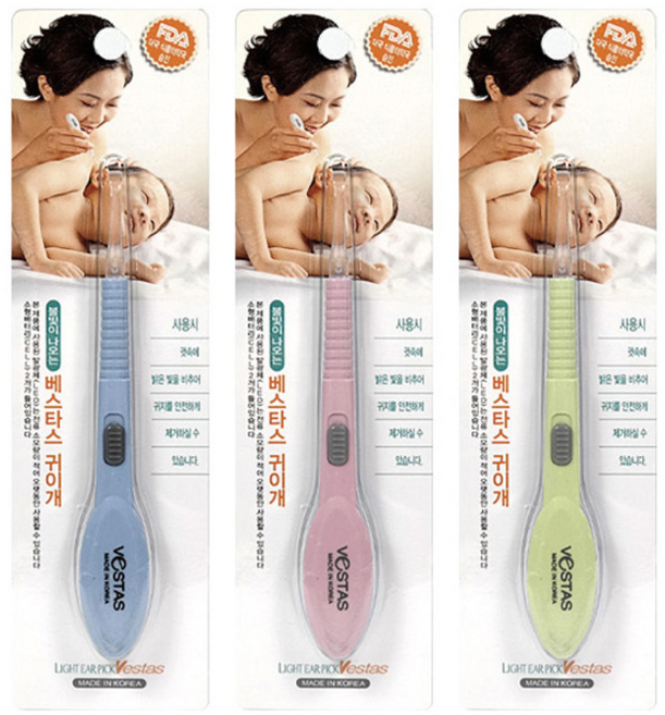 베스타스 불빛 귀이개 3개, 1개입