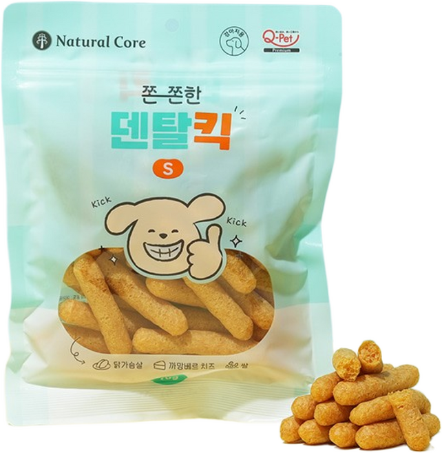 네츄럴코어 쫀쫀한 덴탈킥 S, 4개, 70g, 덴탈킥S