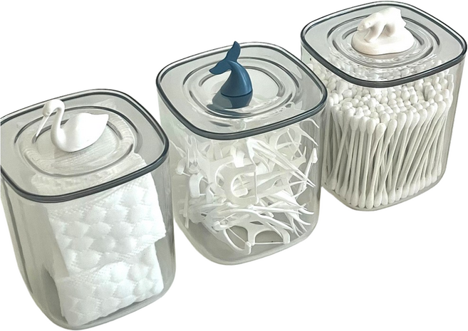 하우홈즈 동물모양 애니멀 면봉 이쑤시개 화장솜 케이스 소품보관함, 고래, 1개